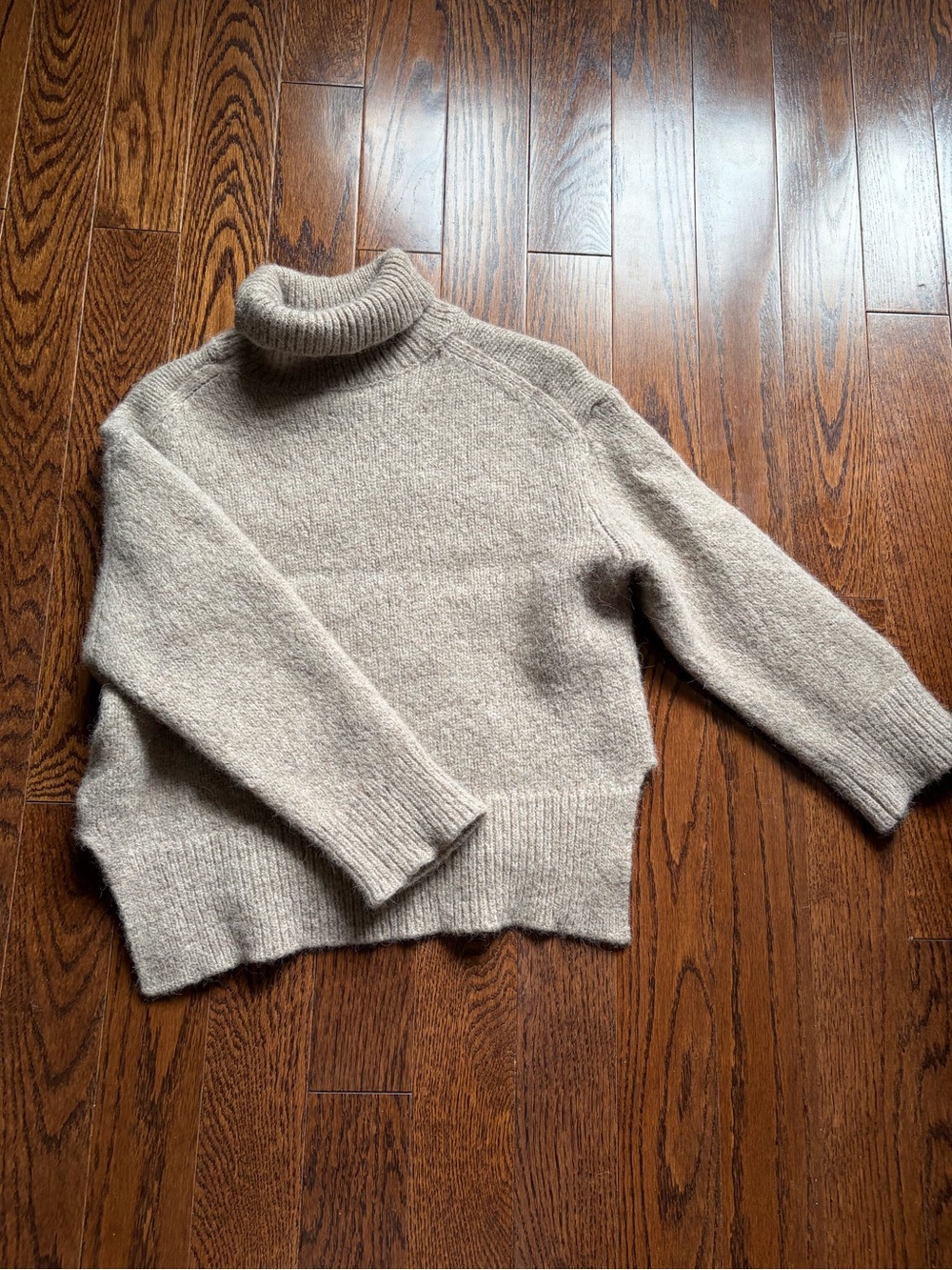 Chunky Cowl Neck Sweater in Light Taupe